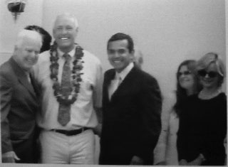 Present in this photo are Mayor Riordan, Councilman Bill Rosendahl, Mayor Villaraigossa, Philomene Long, and Nancy Riordan.